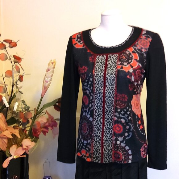 NWOT Zoe Women’s Multi Color Print Lightweight Long Sleeve Knit Cardigan Sweater - Picture 5 of 7